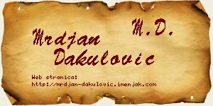 Mrđan Dakulović vizit kartica
